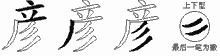 "彦"的五笔编码是什么,"彦"五笔怎么样拆分,"彦"怎么读,"彦"笔画,"彦"